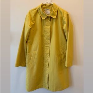 Water resistant knee length trench rain jacket
